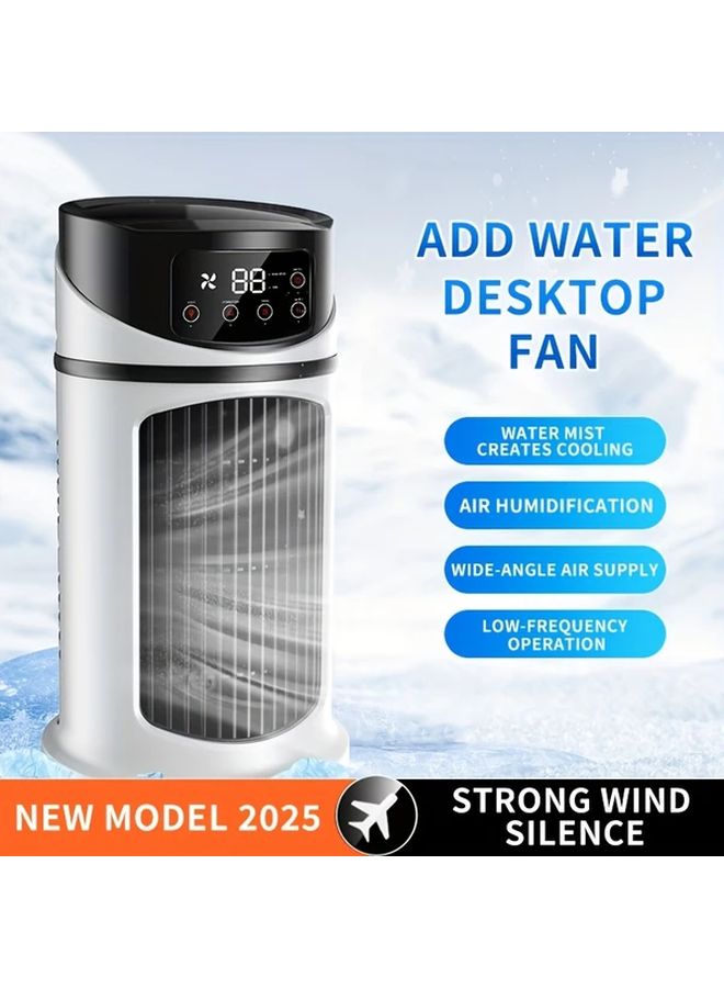 مكيف هواء أبيض محمول 3 في 1 مع مروحة وترطيب وتبريد بالضباب الجليدي ومنفذ USB - Image 5