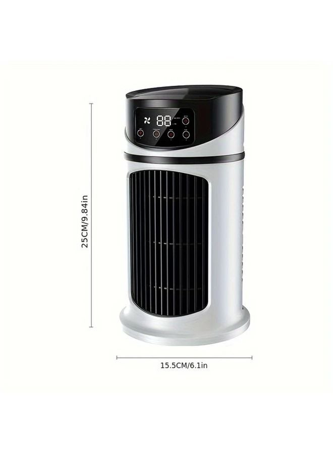 مكيف هواء أبيض محمول 3 في 1 مع مروحة وترطيب وتبريد بالضباب الجليدي ومنفذ USB - Image 3