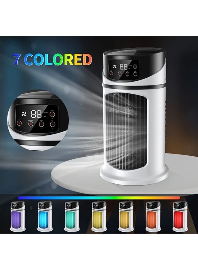 مكيف هواء أبيض محمول 3 في 1 مع مروحة وترطيب وتبريد بالضباب الجليدي ومنفذ USB - Image 4