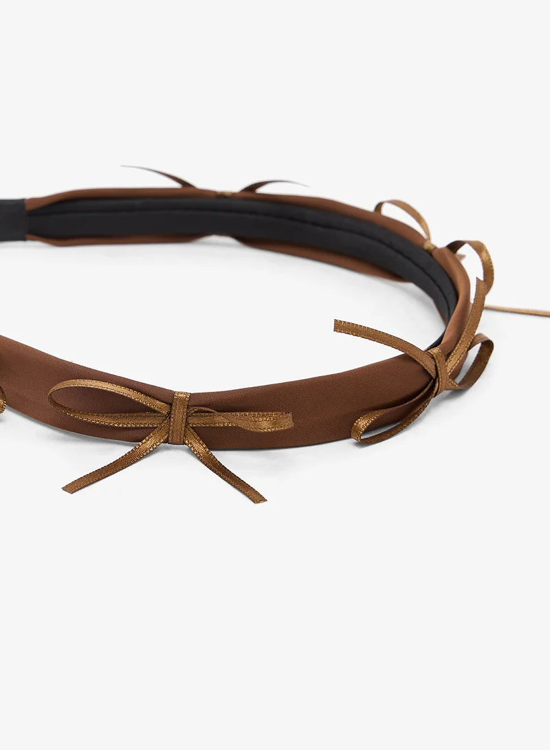 Khizana Brown Bow Detail Hairband for Women | Best Price UAE