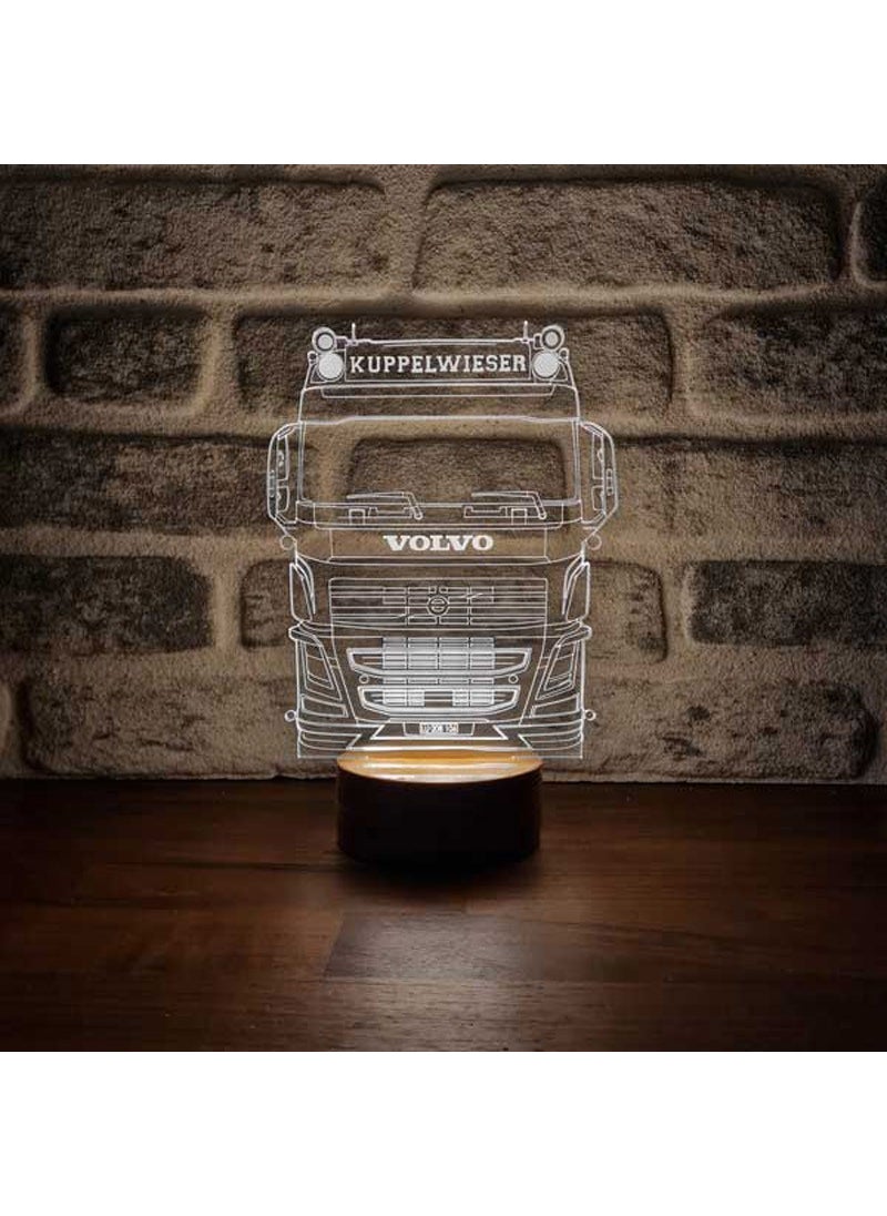 By-Lamp Truck LED Night Light Wooden Base 7 Different Light Colors  - Image 1