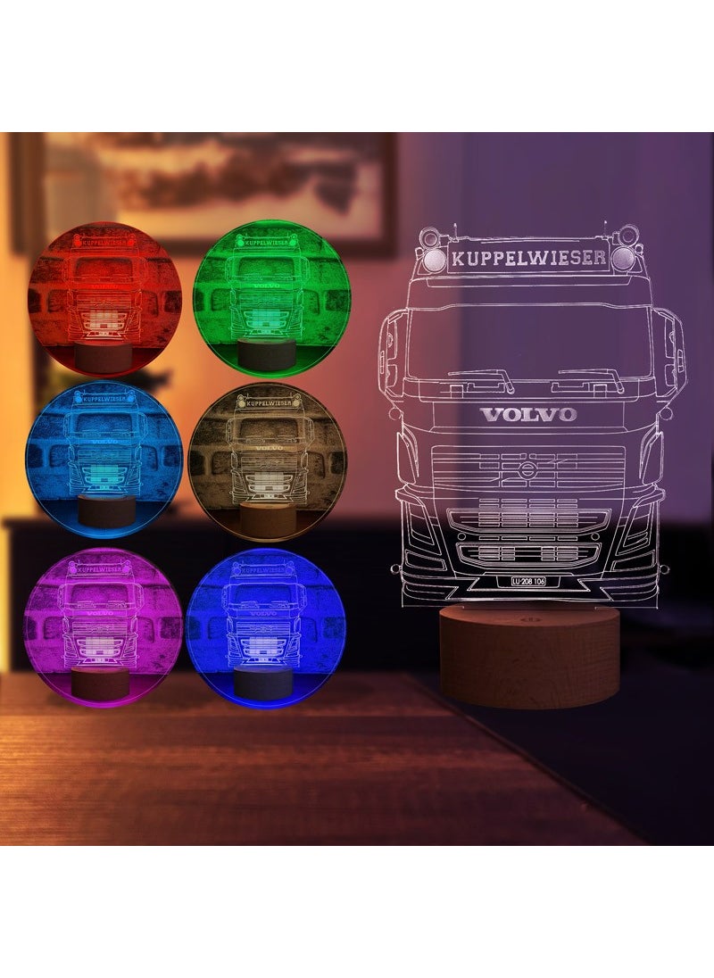 By-Lamp Truck LED Night Light Wooden Base 7 Different Light Colors  - Image 2