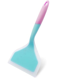 KUFUNG Silicone Spatula Silicone Pancakes Shovel Omelette Spatula Turner for Eggs Fish Pancake Pizza and Steak Wide Soft Pizza Shovel Non-Stick Heat-Resistant Kitchen Fried Shovel (Large, Blue & Pink)
