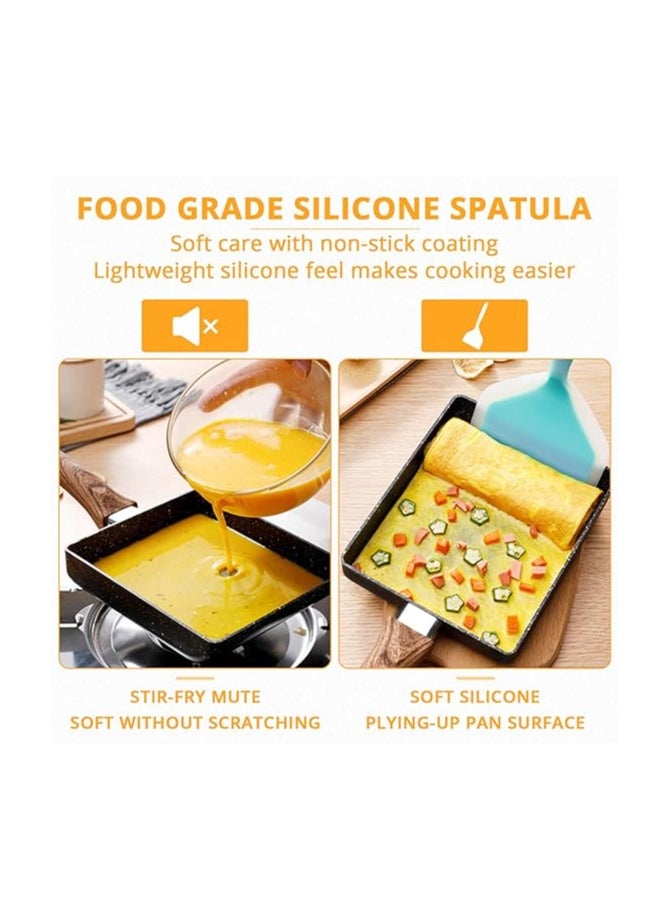 Generic - KUFUNG Silicone Spatula Silicone Pancakes Shovel Omelette Spatula Turner for Eggs Fish Pancake Pizza and Steak Wide Soft Pizza Shovel Non-Stick Heat-Resistant Kitchen Fried Shovel (Large, Blue & Pink) - Image 1