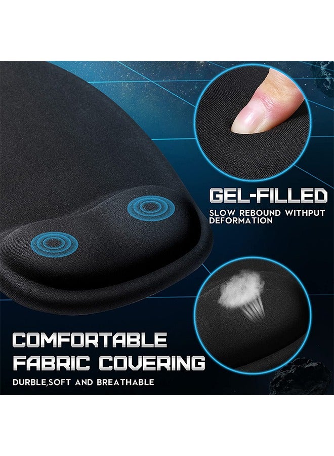 Ergonomic Mouse Pads with Comfortable and Cooling Gel Wrist Rest Support, Durable and Washable for Easy Cleaning