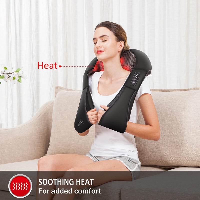 Snailax Cordless Massager - Shiatsu Neck and Shoulder Massager with Heat, FSA HSA Eligible, Portable, Lumbar, Foot Electric Massage Pillow, Christmas Gift - Image 3