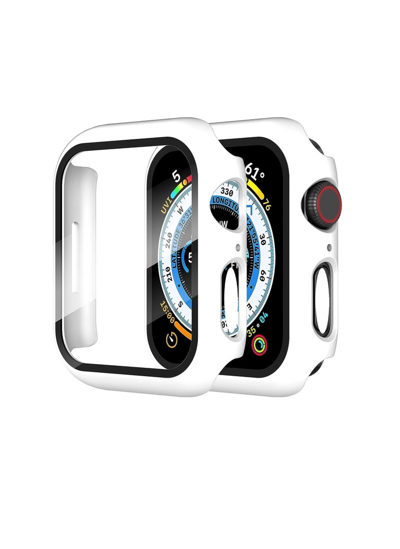Generic - Protective Case with Tempered Glass Screen Protector Compatible with Apple Watch Series 8 7 45mm, Ultra Style Slim Scratch Resistant Shock Proof Rugged Hard PC Cover Bumper for iWatch 45 mm - Image 1