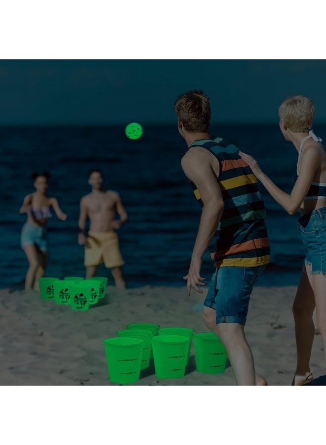 ropoda Giant Yard Pong,Yard Games with Durable Buckets and Balls - Choose Red Large, XL, or Green - Glow in The Dark, Outdoor Game with Carry Bag for The Beach,Lawn, Great Gift Choice for Families - Image 3