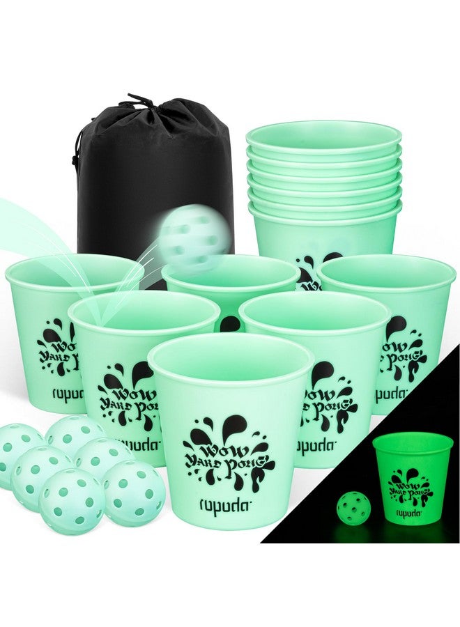 ropoda Giant Yard Pong,Yard Games with Durable Buckets and Balls - Choose Red Large, XL, or Green - Glow in The Dark, Outdoor Game with Carry Bag for The Beach,Lawn, Great Gift Choice for Families - Image 1