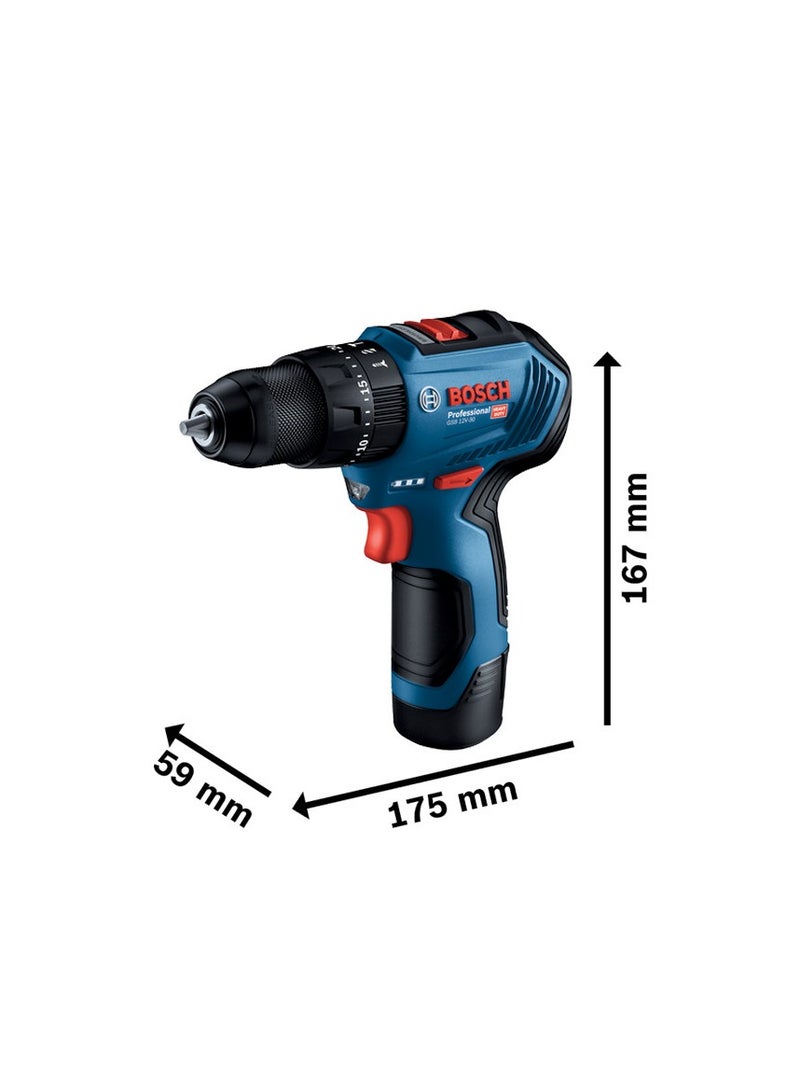 BOSCH GSB 12V-30 Brushless Cordless Drill (with 2 Batteries, 1 Charger & 39 Accs) - Image 3