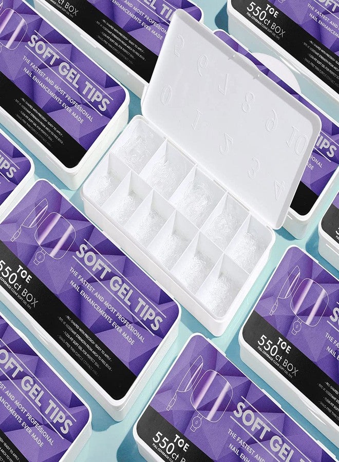 NAILWIND Soft Gel Toenail Tips, 550Pcs Soft Gel Toe nail Tips, Toe Press On Nails, 11 Sizes Full Cover Acrylic False Nail Tips, for Beginner and Professional Home Salon Diy - Image 5