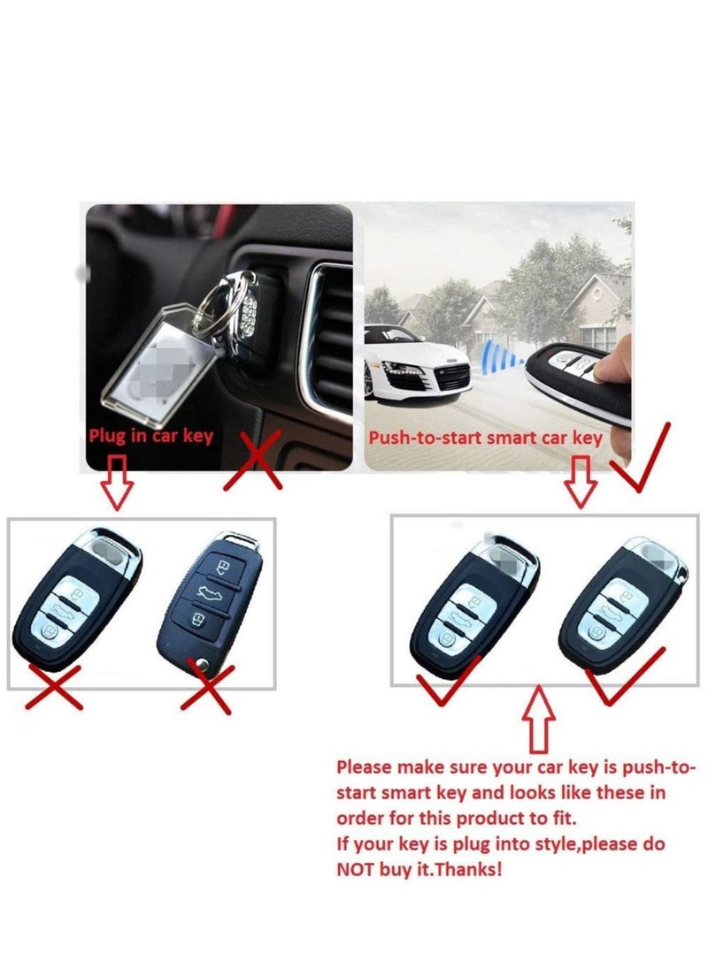 Generic - Original Carbon Fiber Key Fob Cover For Audi A4 A4L A5 A6 A6L A7 A8 Q5 Q8 R8 RS4 RS5 RS6 RS7 S4 S5 S6 S7 S8 SQ5 Smart Car Remote - Red - Image 1