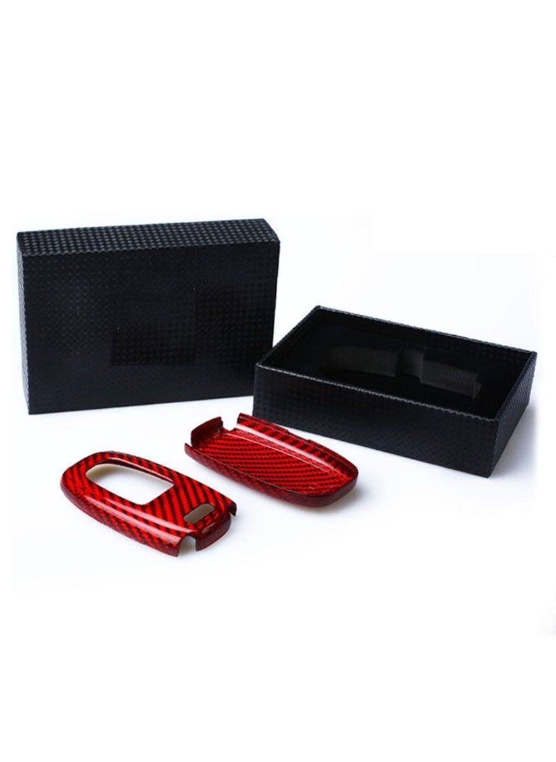Generic - Original Carbon Fiber Key Fob Cover For Audi A4 A4L A5 A6 A6L A7 A8 Q5 Q8 R8 RS4 RS5 RS6 RS7 S4 S5 S6 S7 S8 SQ5 Smart Car Remote - Red - Image 1