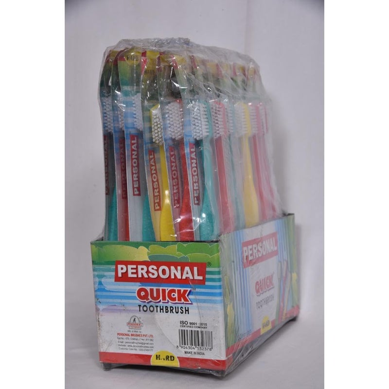 Personal Quick Hard Reaches all the critical areas Manual Toothbrush for adult, 36 Pieces - Image 3