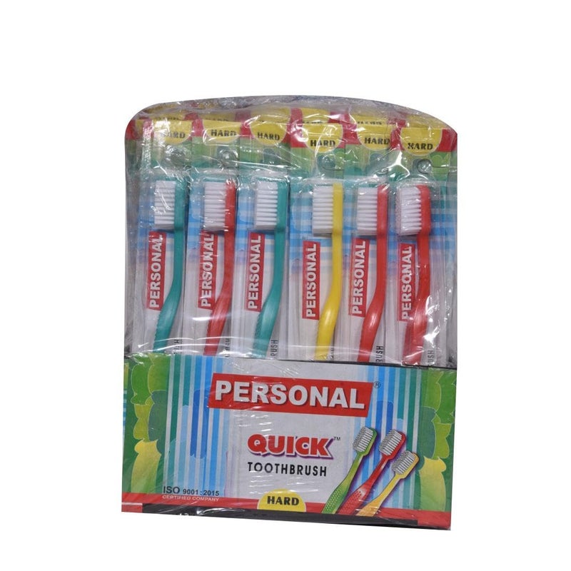 Personal Quick Hard Reaches all the critical areas Manual Toothbrush for adult, 36 Pieces - Image 1