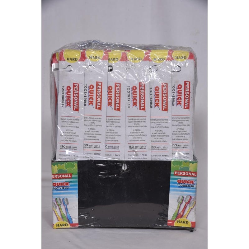 Personal Quick Hard Reaches all the critical areas Manual Toothbrush for adult, 36 Pieces - Image 2