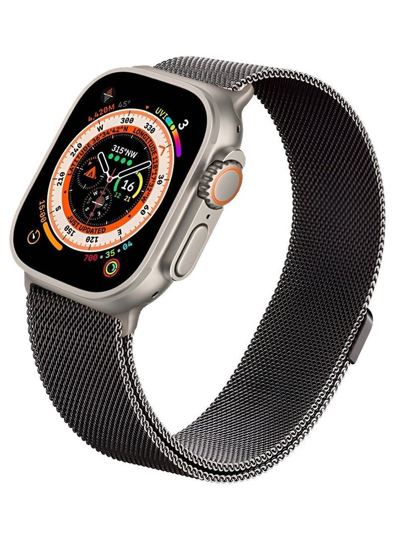 Spigen Metal Fit Apple Watch Band for Apple Watch Ultra 3/2/1 49mm, Series 11/10 46mm, 9/8/7 45mm, SE3/SE2/SE/6/5/4 44mm, 3/2/1 42mm Milanese Band Strap - Graphite - Image 1