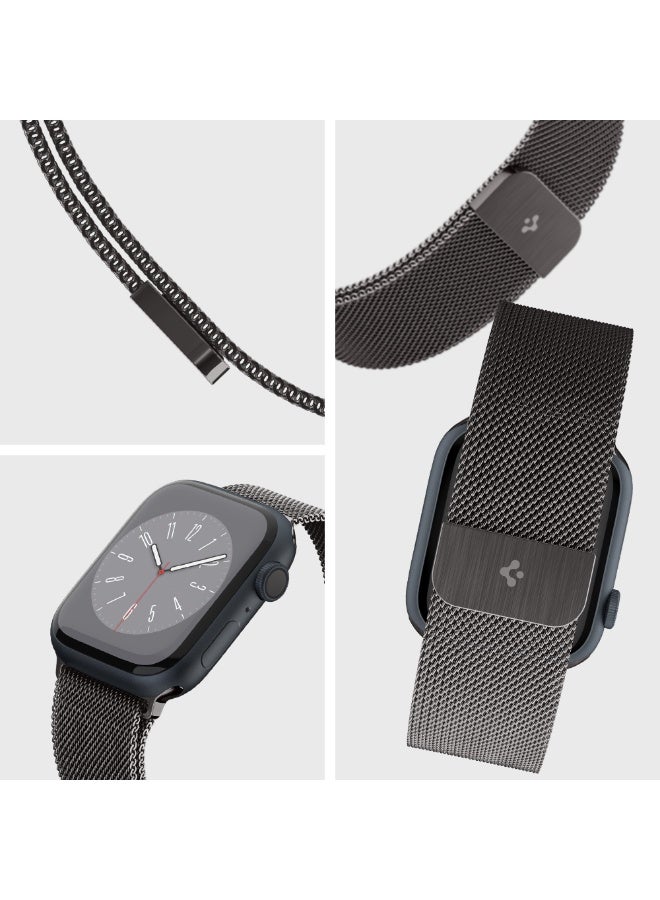 Spigen Metal Fit Apple Watch Band for Apple Watch Ultra 3/2/1 49mm, Series 11/10 46mm, 9/8/7 45mm, SE3/SE2/SE/6/5/4 44mm, 3/2/1 42mm Milanese Band Strap - Graphite - Image 4