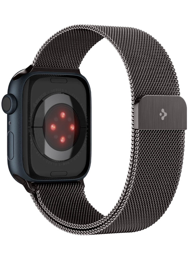 Spigen - Metal Fit Band for Apple Watch Ultra 2 /Apple Watch Ultra (49mm) / Series 9/8/7 (45mm), Series SE2/6/SE/5/4 (44mm) and Series 3/2/1 (42mm) Milanese Band Strap - Graphite - Image 1