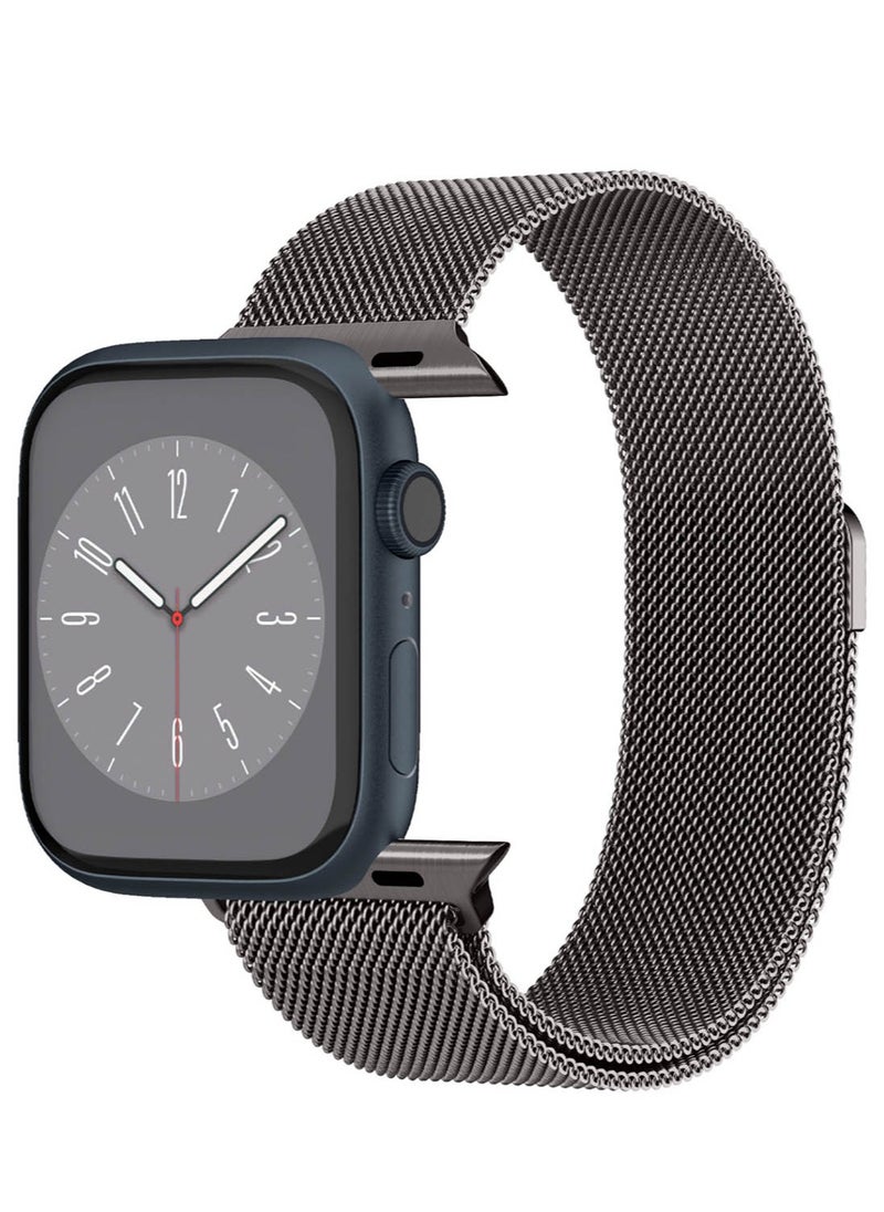 Spigen - Metal Fit Band for Apple Watch Ultra 2 /Apple Watch Ultra (49mm) / Series 9/8/7 (45mm), Series SE2/6/SE/5/4 (44mm) and Series 3/2/1 (42mm) Milanese Band Strap - Graphite - Image 1