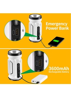 Juflix Juflix Outdoor LED Camping Tent Light Lantern Spotlight Searchlight Emergency Handheld Flood Light High Brightness with Main Light Side Light with Folding Hook Rechargeable Battery Power Display  - Image 4
