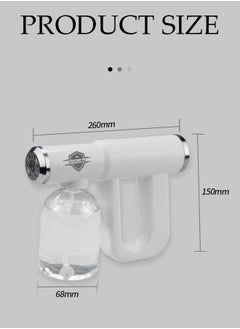 DUNISO Nano spray disinfection spray gun, hand held rechargeable blue light atomizing air disinfection machine, suitable for home, office, school or garden, 300ml, white  - Image 2