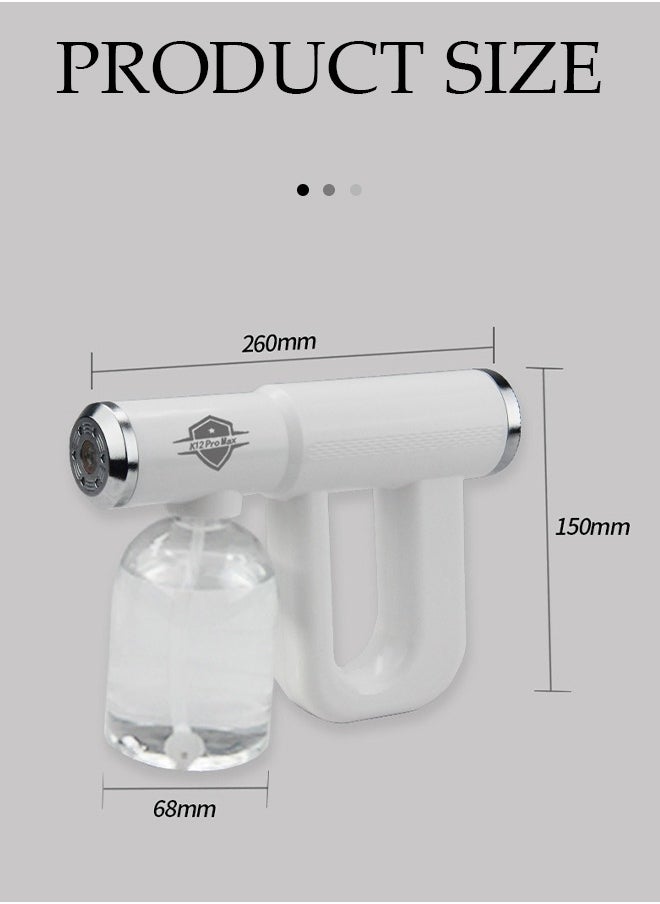DUNISO Nano spray disinfection spray gun, hand held rechargeable blue light atomizing air disinfection machine, suitable for home, office, school or garden, 300ml, white  - Image 2