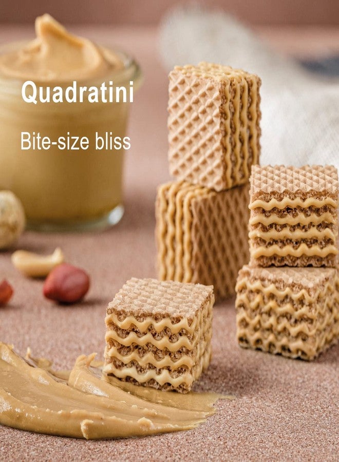 Loacker Quadratini Peanut Butter bite-size Wafer Cookies | Crispy Wafers with 4 creamy layers of finest Peanut Butter cream filling | great for snacks & desserts | Non GMO | No artificial flavorings, or added colors | 4.41 oz bag - Image 2