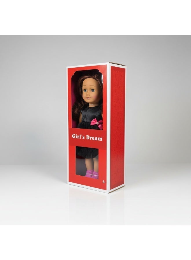 دمية فاشون للبنات بتصميم أنيق – فستان أسود فاخر للعب التخيلي للأطفال من 3 سنوات فأكثر - Image 5