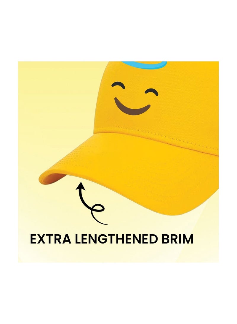 PRINTSHOP4ME Kids Yellow Smiley Face Mesh Cap With Adjustable Plastic Closure–Unisex Baseball Hat For Boys And Girls–Perfect For Outdoor Activities,Sports - Image 5