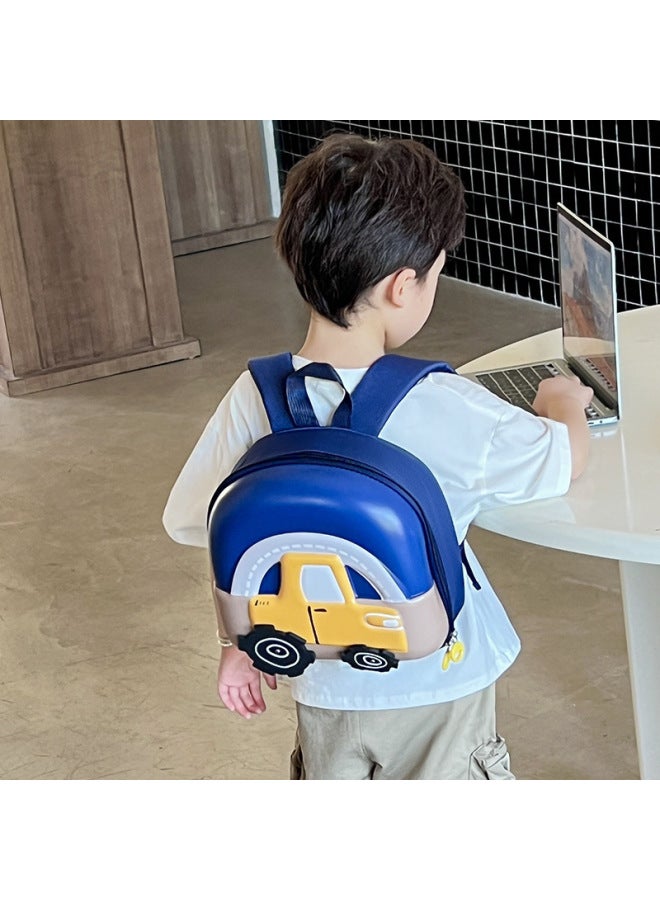 Kindergarten Children's Small Schoolbag Cute Cartoon Car EVA Silicone Hard Shell Backpack Baby Small Backpack-Color:Orange - Image 4