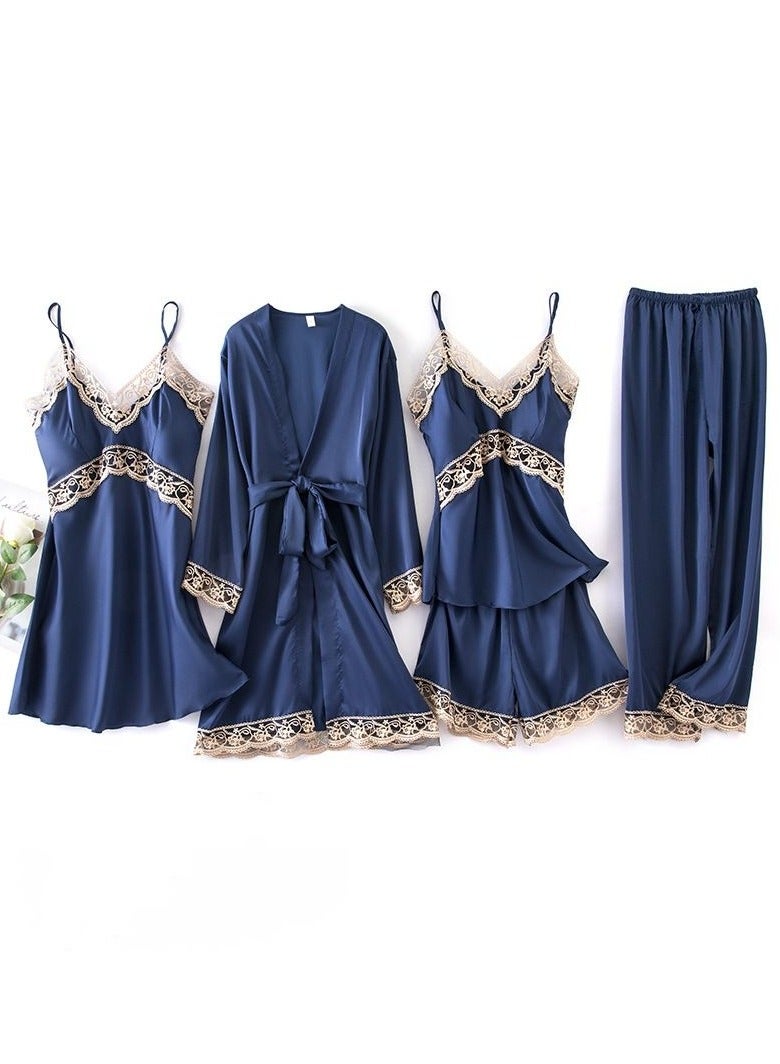 Nariele New Lce Silk Pajamas Five Piece Set