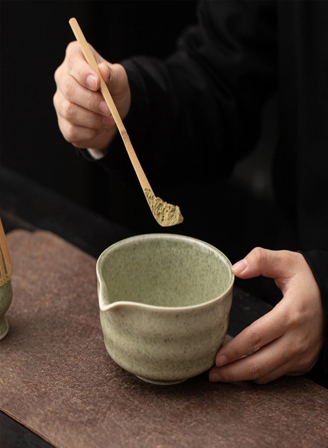 CAMATET Matcha Bowl with Spout, 500 ml/18 oz Ceramic Matcha Mixing Bowl, Japanese Ceremonial Matcha Chawan for Matcha Powder/Salad/Fruit/Soup/Tea - Wave Style Matcha Bowl - Image 4