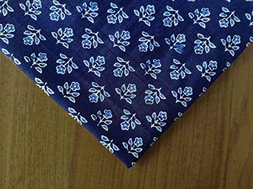 AVKA Studio Hand Block Print Fabric by The Yard - PRECUT 3 Yards 42 inch Width - 100percent Cotton Material - Indigo Blue Indigo 44 Inches - Image 4