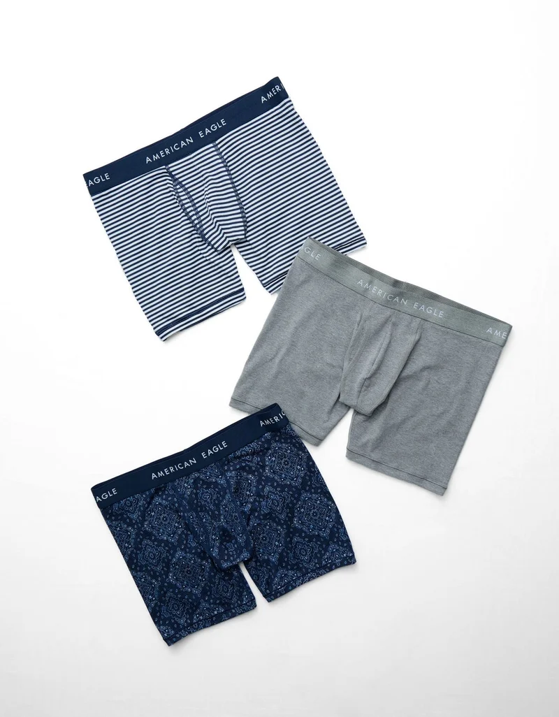 امريكان ايجل سروال بوكسر كلاسيكي للرجال 6 بوصة - عبوة من 3 قطع