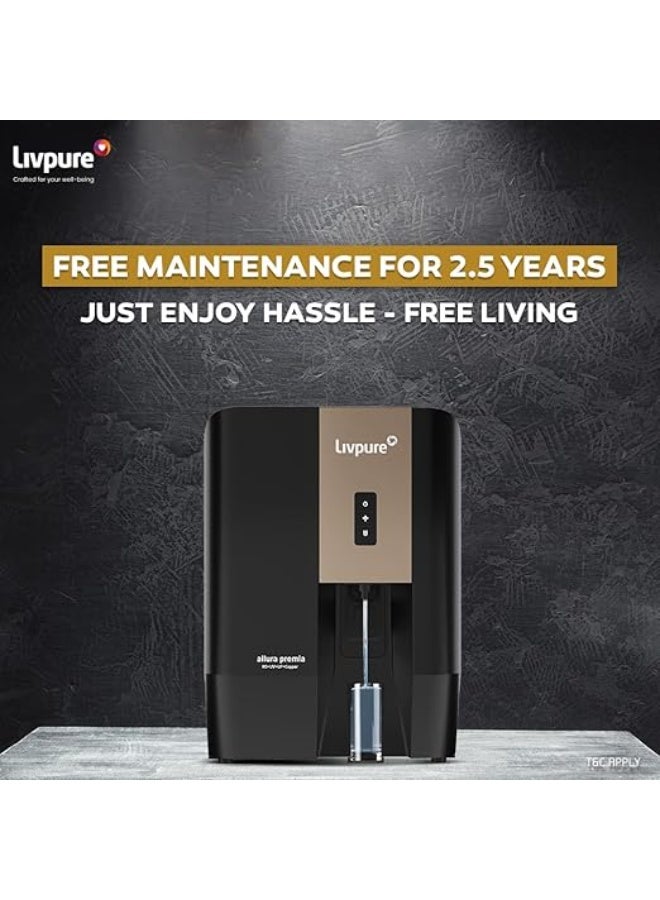 Livpure جهاز تنقية المياه Livpure Allura Premia | تكلفة صفرية لمدة عامين ونصف - الفلاتر مشمولة | تنقية متطورة متعددة المراحل (10 مراحل) | تقنية RO+UV+UF+النحاس+القلوية+المعادن | تعقيم بالأشعة فوق البنفسجية داخل الخزان | سعة 7 لتر | - Image 3
