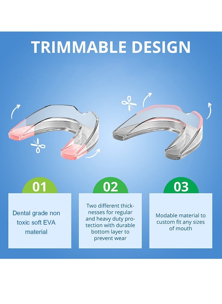 GlorySmile 8 Pcs 2 Sizes Mouth Guard for Teeth Grinding  Clenching Teeth at Night Upgraded Moldable Mouth Guards Stops Bruxism and Teeth Clenching 2 Sizes with Two Travel Cases Dental Care Night Guards  - Image 5