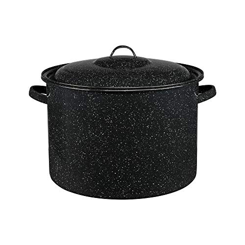Granite Ware 21-Quart Stockpot, Large Capacity for Soups, Stews, Pasta - Durable Graniteware with Non-Stick Surface for Easy Cleaning - Chip-Resistant & Even Heat Distribution (Speckled Black) - Image 1