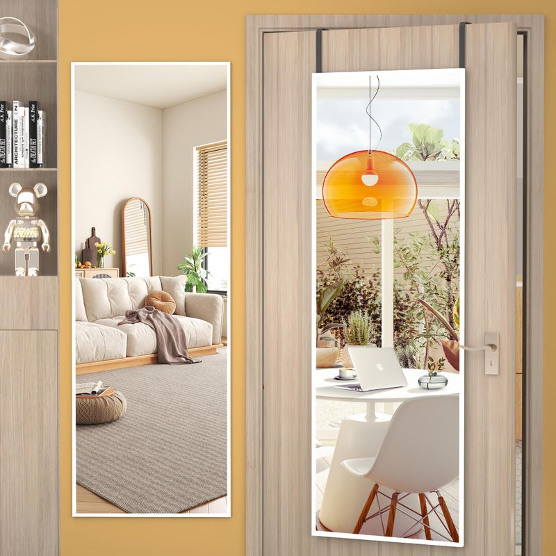 Hasipu Door Mirror Full Length, 51 x 16 Inch Full Body Wall Mirror Over The Door Hanging Mirror for Bedroom, Living Room, Cloakroom - Image 1