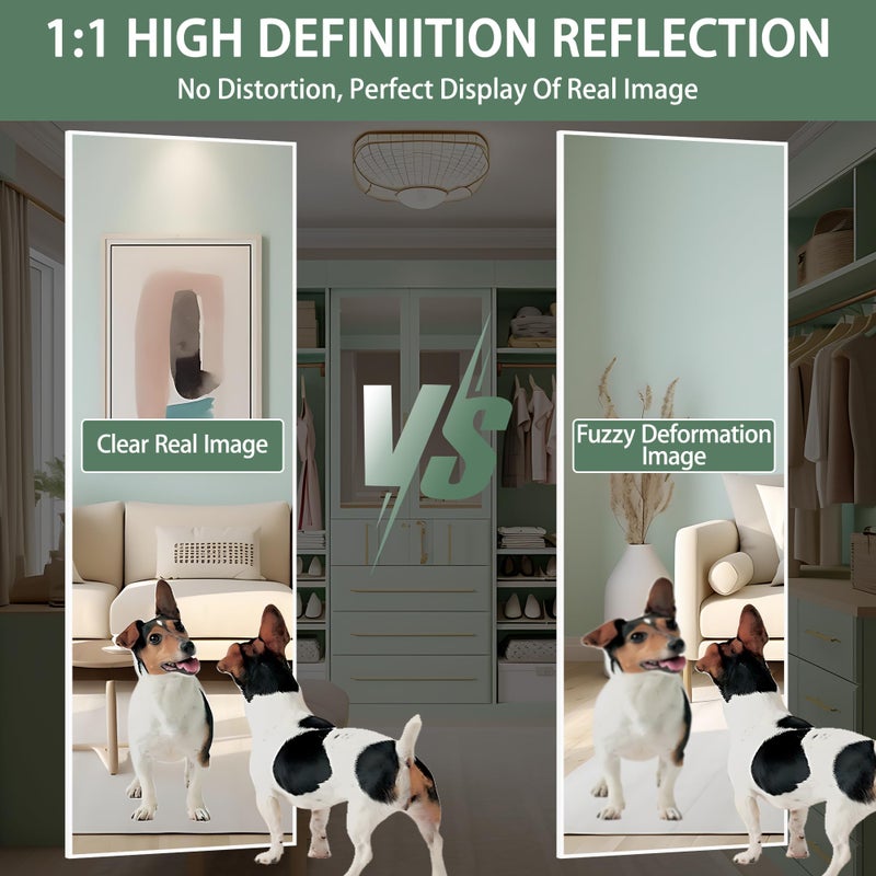 Hasipu Door Mirror Full Length, 51 x 16 Inch Full Body Wall Mirror Over The Door Hanging Mirror for Bedroom, Living Room, Cloakroom - Image 5