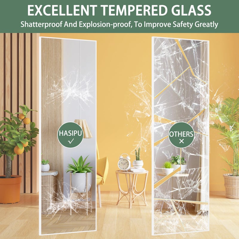Hasipu Door Mirror Full Length, 51 x 16 Inch Full Body Wall Mirror Over The Door Hanging Mirror for Bedroom, Living Room, Cloakroom - Image 3