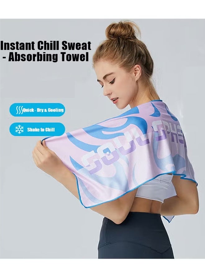 بينكو مناشف تبريد للصالات الرياضية (مقاس ممتد) - منشفة عرق Ice-Sensation، ناعمة، خفيفة الوزن، واقية من الشمس، سريعة الجفاف، مصنوعة من قماش مايكروفايبر للرقبة والوجه، منشفة تبريد فورية ناعمة وجيدة التهوية، مناسبة للتمارين الرياضية، واليوغا، والجري، والجولف، والبستنة - مناشف تبريد عالية الامتصاص - Image 1