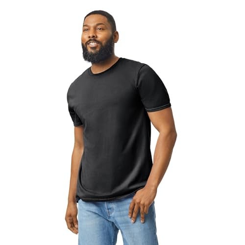 Gildan Adult Softstyle Cotton T-Shirt, Style G64000, Multipack, Black (2-Pack), X-Large - Image 3