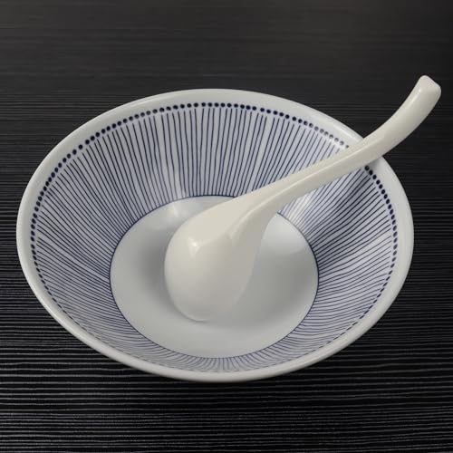 DOBROGOST Asian Soup Spoon Set of 4,Ceramic Ramen Spoons, Japanese Soup Spoon Long Handle Perfect Depth for Dumpling, Pho, Noodles, Miso, Chinese Wonton - Image 5
