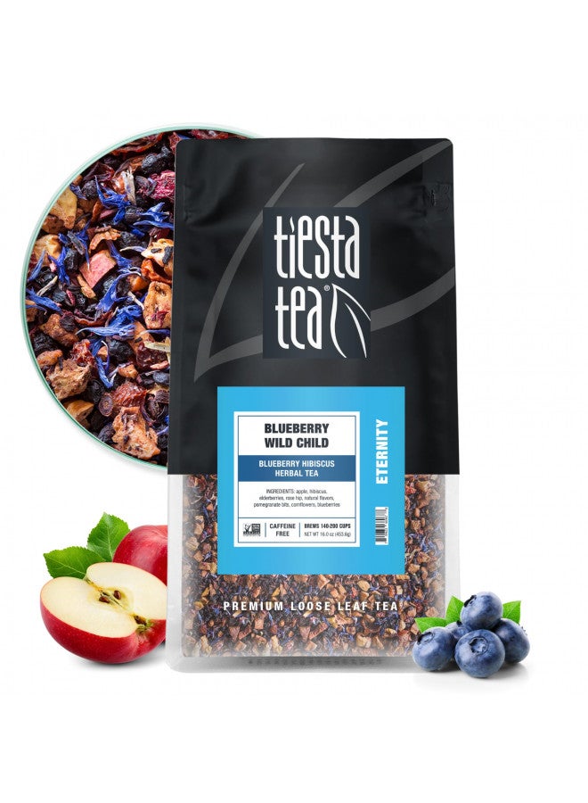 Tiesta Tea Tiesta Tea - Blueberry Wild Child, Blueberry Hibiscus Herbal Tea, Loose Leaf, Up to 200 Cups, Make Hot or Iced, Non-Caffeinated, 16 Ounce Resealable Bulk Pouch  - Image 1