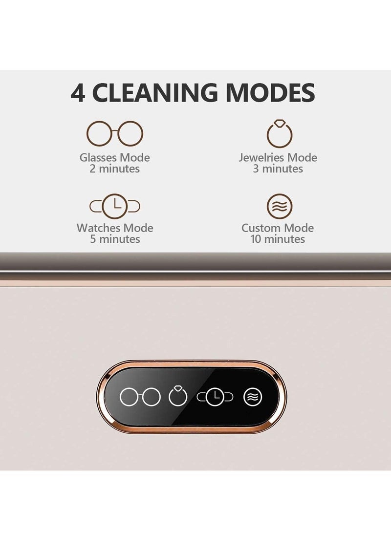 Ultrasonic Jewelry Cleaner Machine, 43kHz Professional Portable Jewelry Cleaner Ultrasonic Machine, for Jewelry, Eyeglasses, Rings, Earring, Necklaces，Watch Strap,  Makeup Brush、Pacifiers, tableware，etc  - Image 4