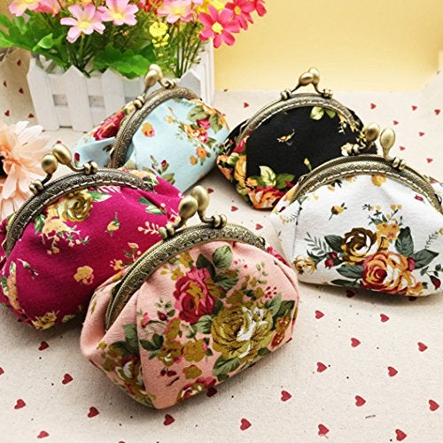 iSuperb Coin Purse Canvas with Clasp Closure Wallet Coin Pouch Kisslock Purses Keys Case for Women Jewelry Pouch Wallet - Image 2