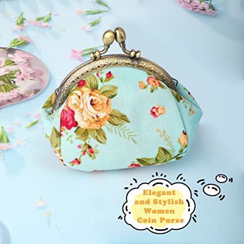 iSuperb Coin Purse Canvas with Clasp Closure Wallet Coin Pouch Kisslock Purses Keys Case for Women Jewelry Pouch Wallet - Image 3