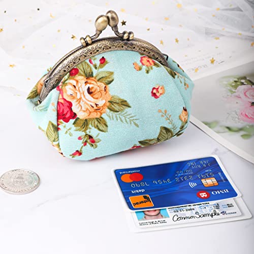 iSuperb Coin Purse Canvas with Clasp Closure Wallet Coin Pouch Kisslock Purses Keys Case for Women Jewelry Pouch Wallet - Image 4