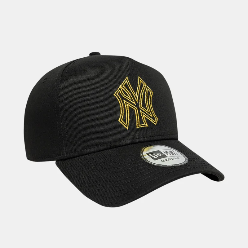 New Era Black Men's MLB New York Yankees Metallic Outline 9FORTY A-Frame Cap for Men | Best Price UAE
